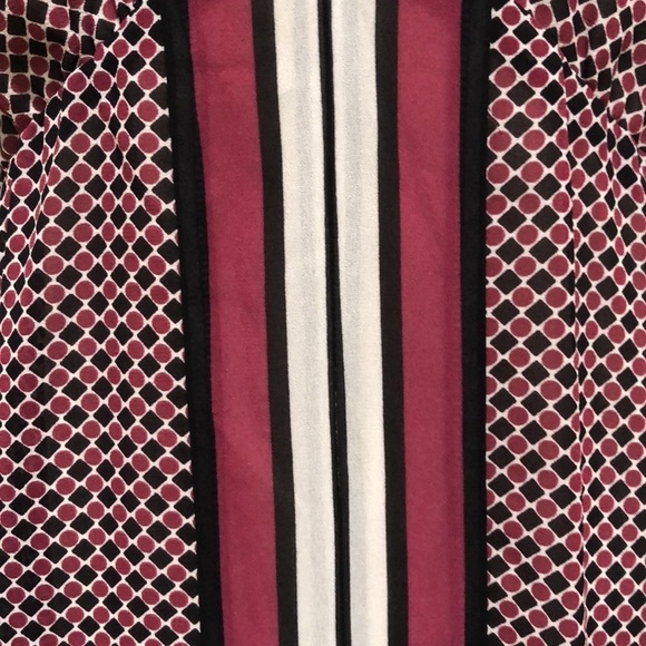 MICHAEL Michael Kors Asymmetrical Hem Dress Size Small Maroon Geometric Print - Picture 3 of 10